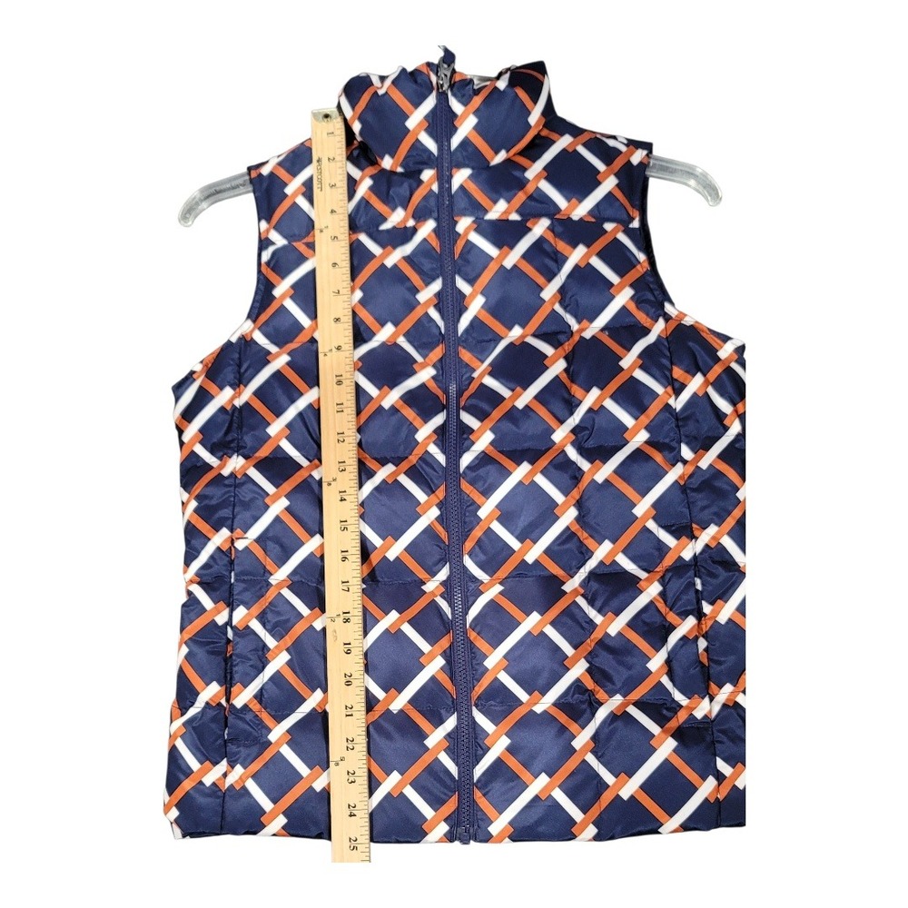 Lands' End Women's Puffer Vest Blue Orange Full Zip Sleeveless Quilted SZ S - Picture 10 of 10